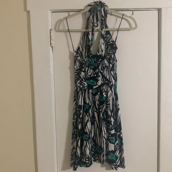 Express black, white & teal halter dress Small - Picture 6 of 7